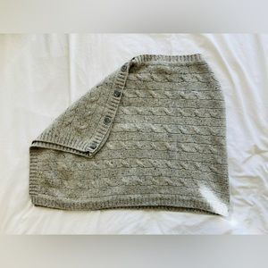 Vince Grey Cashmere Poncho with Button Detail